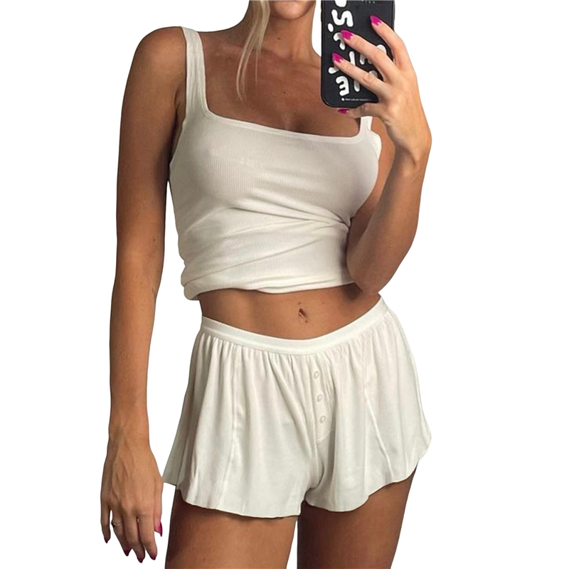Tank Top Ribbed - FX-Women Summer Lounge Set Ribbed Knit