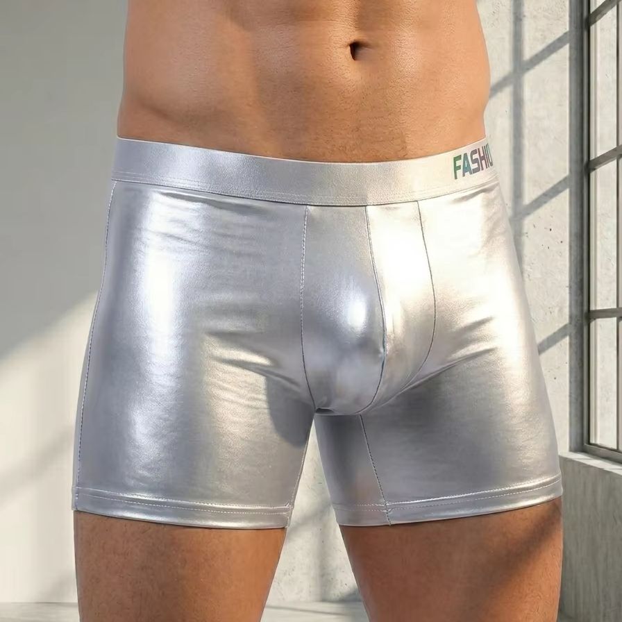 Men's Shiny Glossy Ice Silk Lo - Long Leg Trunk Men recension och pris