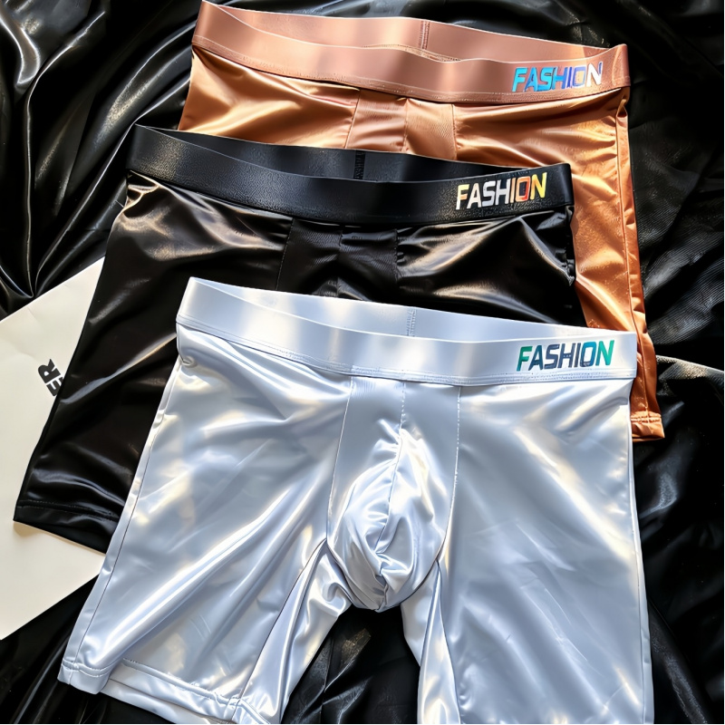 Men's Shiny Glossy Ice Silk Lo - Long Leg Trunk Men recension och pris