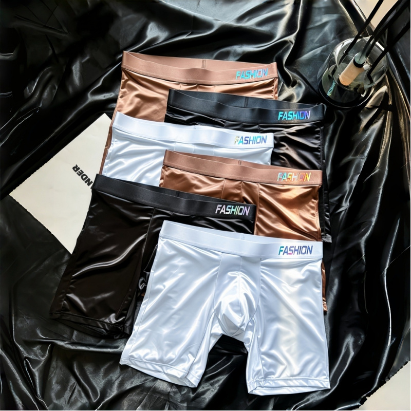 Men's Shiny Glossy Ice Silk Lo - Long Leg Trunk Men recension och pris