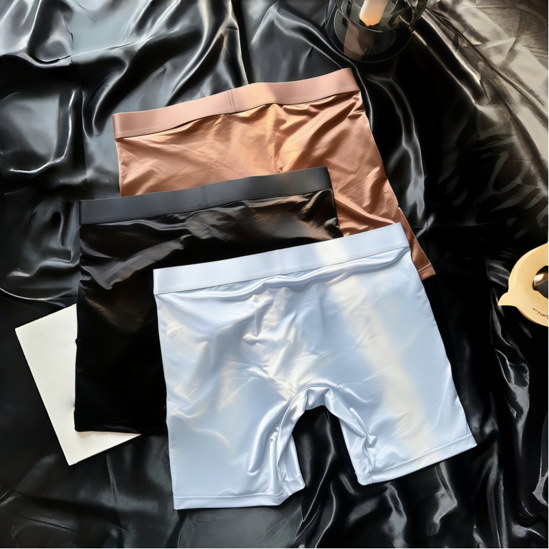 Men's Shiny Glossy Ice Silk Lo - Long Leg Trunk Men recension och pris