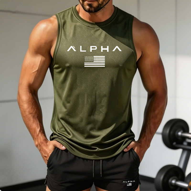 2026 Alpha Men's Printed Round - Sleeveless Undershirt recension och pris