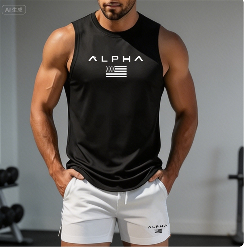2026 Alpha Men's Printed Round - Sleeveless Undershirt recension och pris