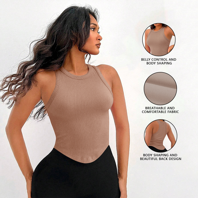 Womens Ribbed Racerback Curved - Tank Top Ribbed recension och pris
