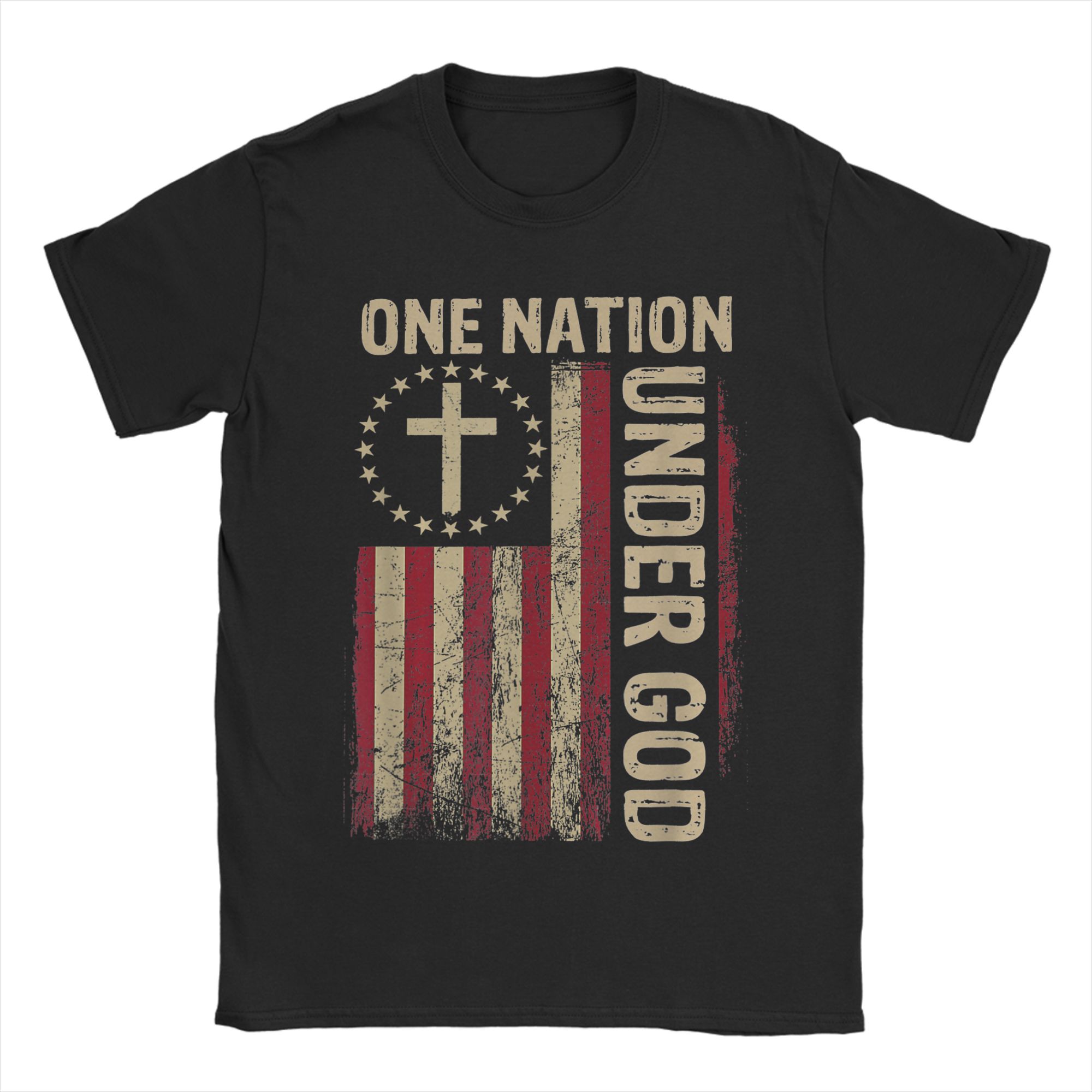 One Nation Under God Flag 4th  - Undershirt Crew Neck recension och pris
