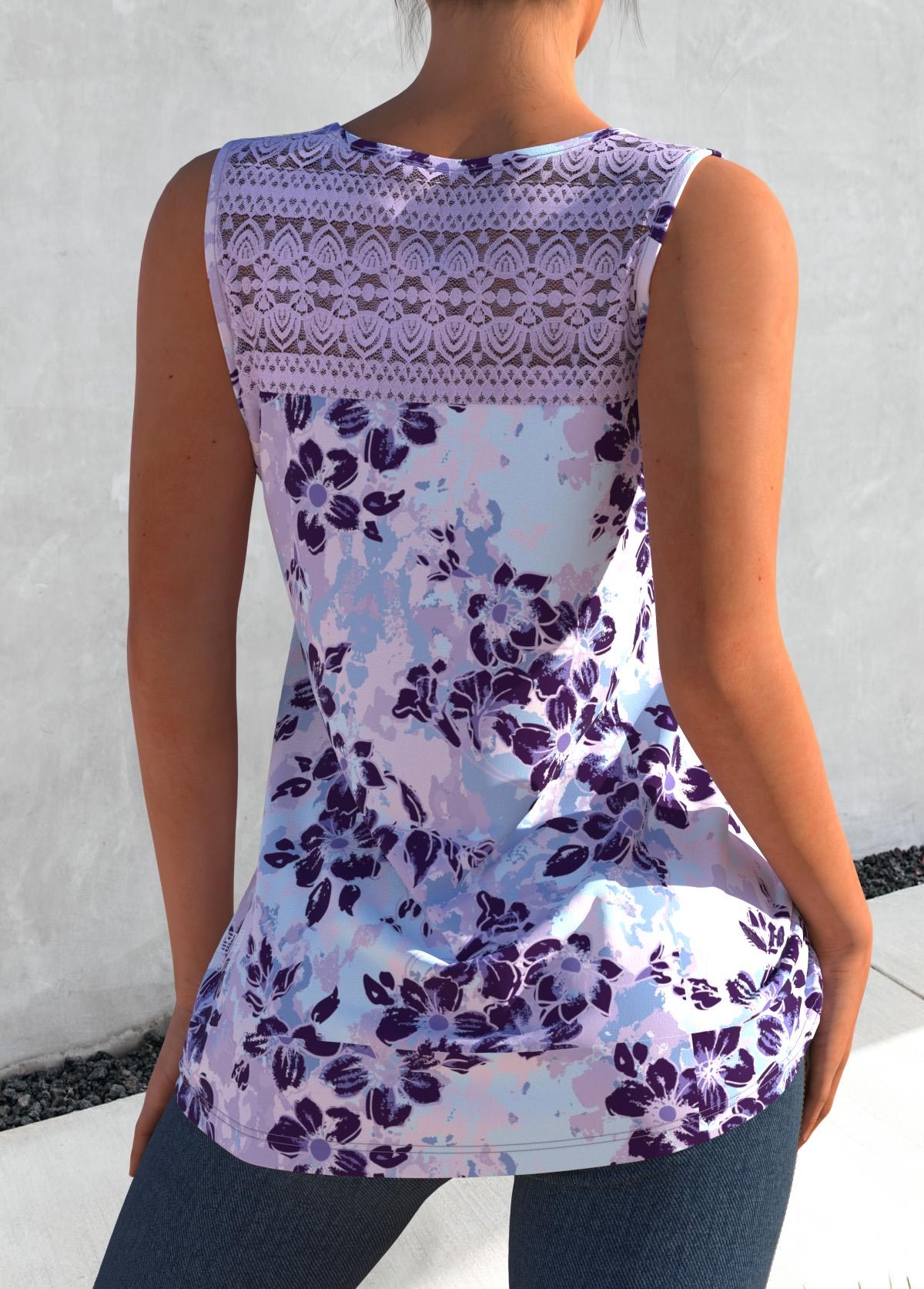 Plus Size Cross Strap Floral P - Suspender Tank Top recension och pris