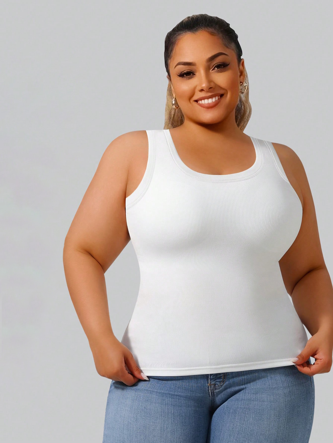 Plus Size Women's Solid Ribbed - Tank Top Ribbed recension och pris