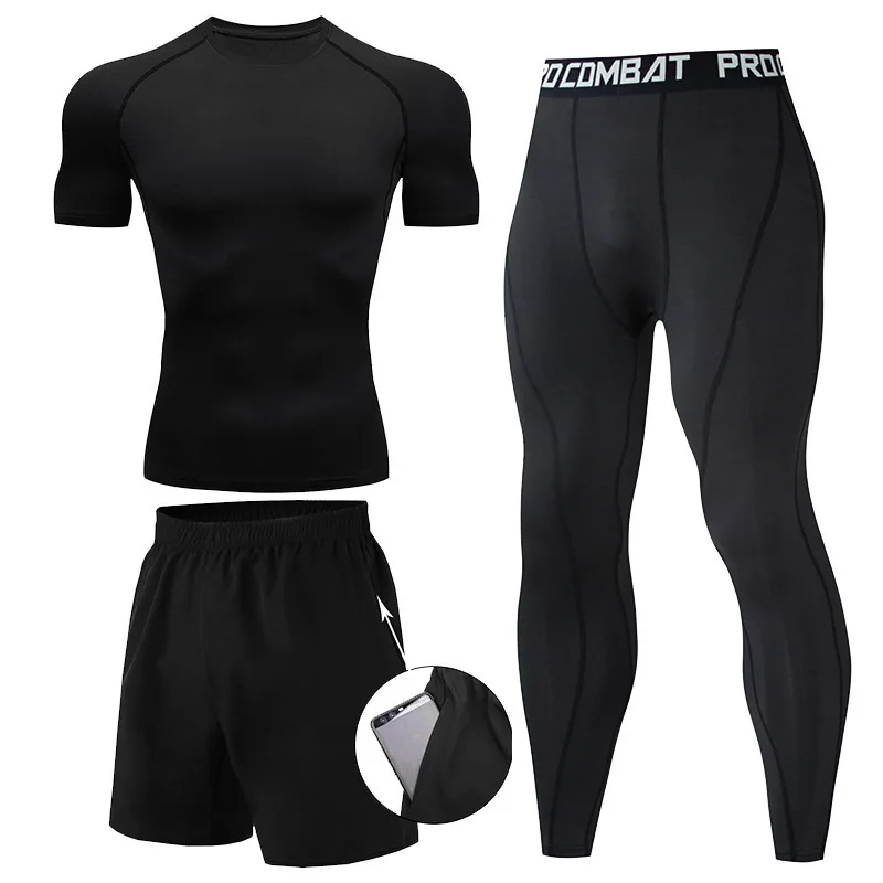 3 Pieces Fitness Suits Athleti - Compression Shorts Athletes recension och pris