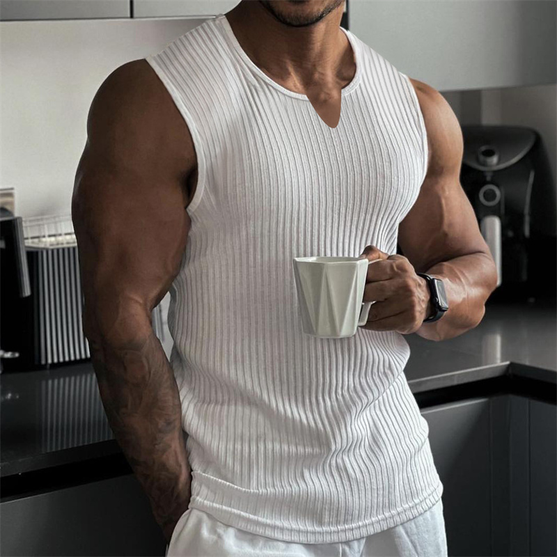 2024 Summer new men V-neck Ves - Undershirt Crew Neck recension och pris