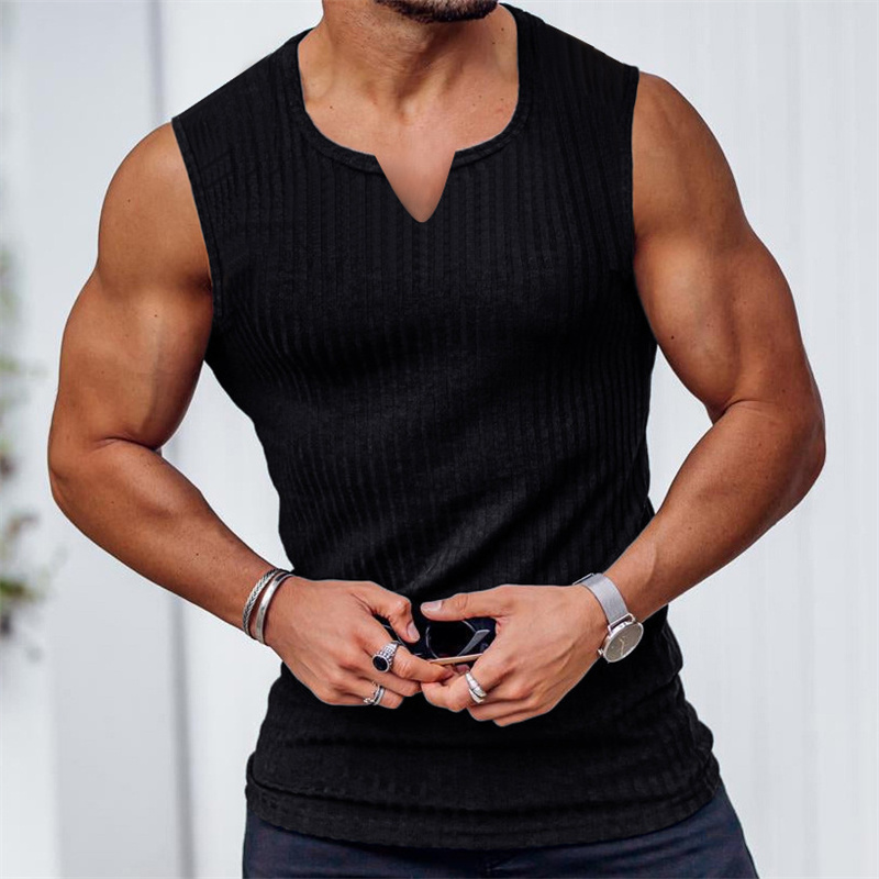 2024 Summer new men V-neck Ves - Undershirt Crew Neck recension och pris