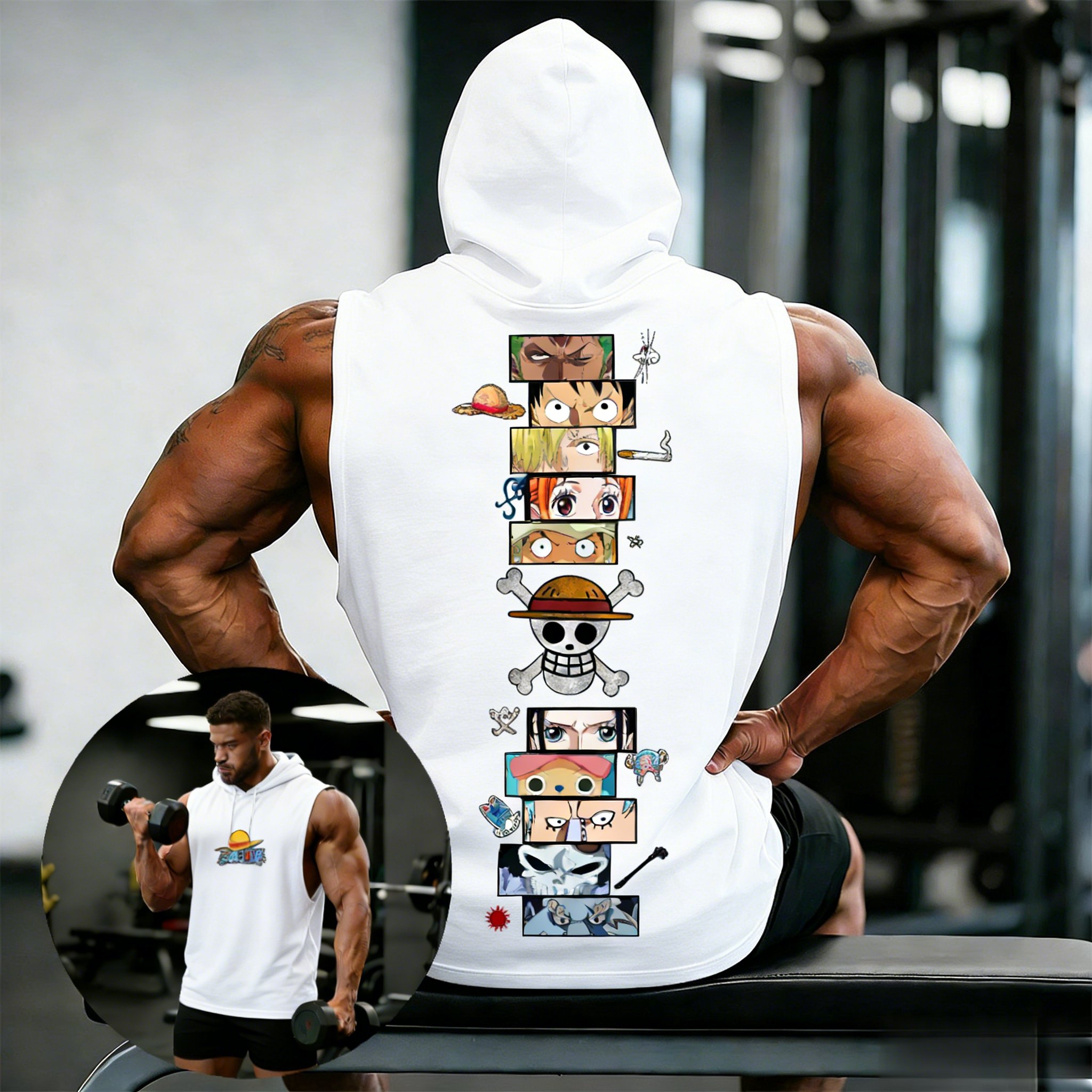 One Piece Anime Hoodie Sleevel - Sleeveless Undershirt recension och pris